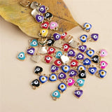 50pcs Mixed Plated Heart Eye Charms Pendants DIY Jewelry Making Accessories