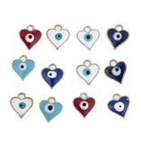 50pcs Mixed Plated Heart Eye Charms Pendants DIY Jewelry Making Accessories