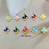 10pcs Enamel Mushroom Charms Pendants for Jewelry Making DIY Crafts