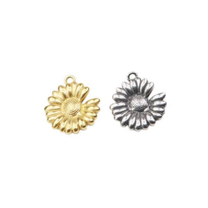 5pcs 20mm Stainless Steel Daisy Flower Charms Pendant for DIY Jewelry 2 Colors