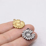 5pcs 20mm Stainless Steel Daisy Flower Charms Pendant for DIY Jewelry 2 Colors
