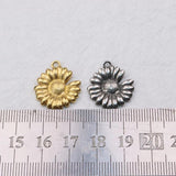 5pcs 20mm Stainless Steel Daisy Flower Charms Pendant for DIY Jewelry 2 Colors