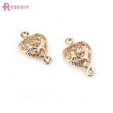 Brass Heart Connect Charms Pendants Jewelry Making Supplies