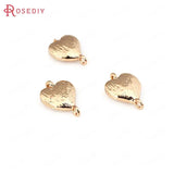 Brass Heart Connect Charms Pendants Jewelry Making Supplies