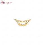 Brass Heart Connect Charms Pendants Jewelry Making Supplies