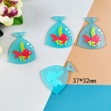 10pcs Fish In Water Bag Acrylic Charms for DIY Earring Keychains