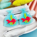 10pcs Fish In Water Bag Acrylic Charms for DIY Earring Keychains