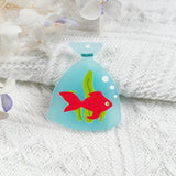 10pcs Fish In Water Bag Acrylic Charms for DIY Earring Keychains