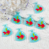 10pcs Fish In Water Bag Acrylic Charms for DIY Earring Keychains