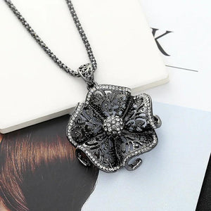 Vintage Flower Long Pendant Necklace Charms Sweater Christmas Accessories