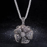 Vintage Flower Long Pendant Necklace Charms Sweater Christmas Accessories