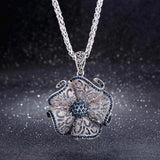 Vintage Flower Long Pendant Necklace Charms Sweater Christmas Accessories