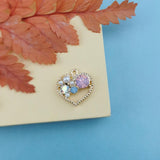 10pcs Heart Gilded Rose Quartz Crystal Charms for Jewelry Making DIY