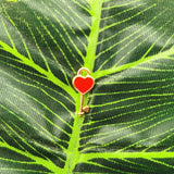 20pcs Heart Shape Key Enamel Pendants Charms for Jewelry DIY YZ861