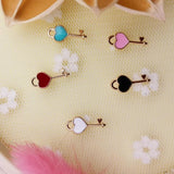20pcs Heart Shape Key Enamel Pendants Charms for Jewelry DIY YZ861