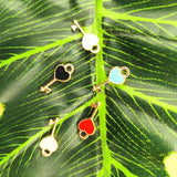 20pcs Heart Shape Key Enamel Pendants Charms for Jewelry DIY YZ861