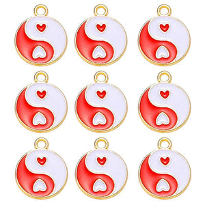 20pcs Enamel Heart Charm for Jewelry Making Necklace Bracelet Pendants