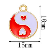 20pcs Enamel Heart Charm for Jewelry Making Necklace Bracelet Pendants