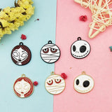 10pcs Girl Skull Mummy Enamel Charms Halloween Series Alloy Pendants