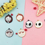 10pcs Girl Skull Mummy Enamel Charms Halloween Series Alloy Pendants
