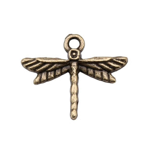 40pcs Dragonfly Charms DIY Jewelry Findings Antique Silver Alloy Pendant