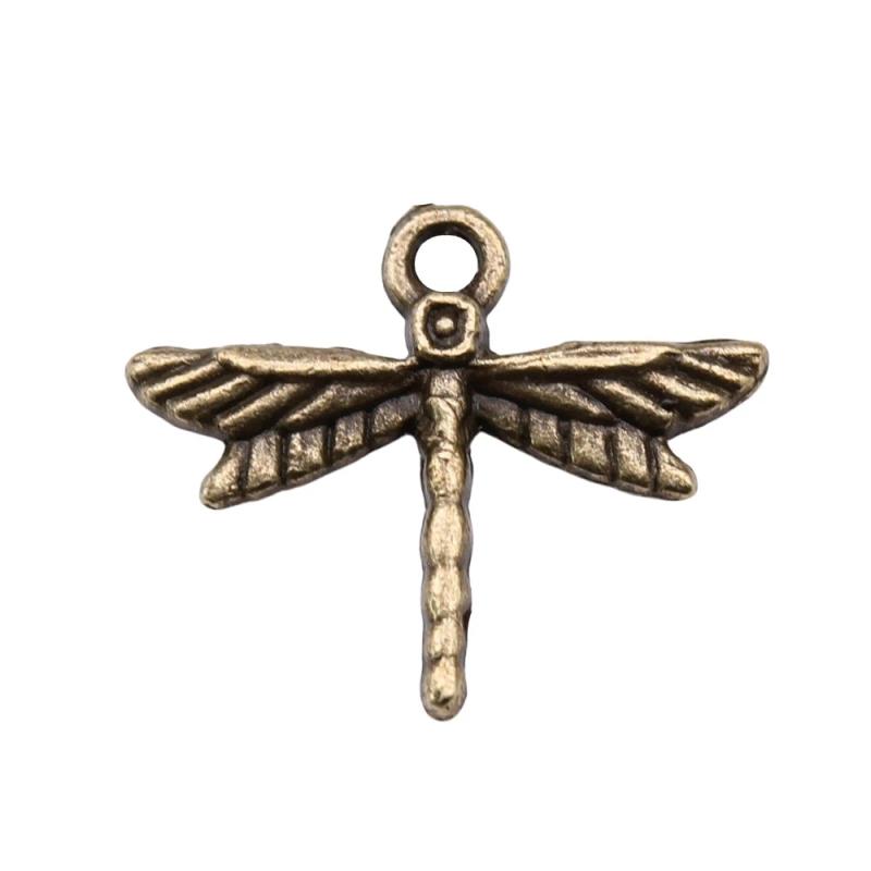40pcs Dragonfly Charms DIY Jewelry Findings Antique Silver Alloy Pendant