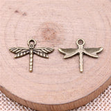 40pcs Dragonfly Charms DIY Jewelry Findings Antique Silver Alloy Pendant