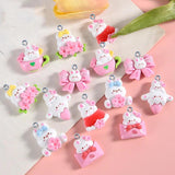 10Pcs Flower Bows Resin Charms For DIY Jewelry Making