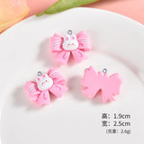 10Pcs Flower Bows Resin Charms For DIY Jewelry Making