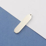 5pcs Stainless Steel 40*9mm Rectangle Charms Pendants for DIY Jewelry