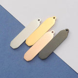 5pcs Stainless Steel 40*9mm Rectangle Charms Pendants for DIY Jewelry