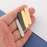 5pcs Stainless Steel 40*9mm Rectangle Charms Pendants for DIY Jewelry