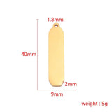 5pcs Stainless Steel 40*9mm Rectangle Charms Pendants for DIY Jewelry