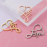 5pcs Stainless Steel Heart Shaped Faith Charms for Necklace 40*30mm