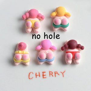 10pcs Swimming Fitness Girl Resin Charms Sports Pendant DIY Jewelry Making
