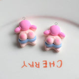 10pcs Swimming Fitness Girl Resin Charms Sports Pendant DIY Jewelry Making
