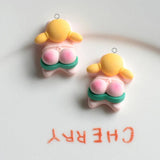 10pcs Swimming Fitness Girl Resin Charms Sports Pendant DIY Jewelry Making