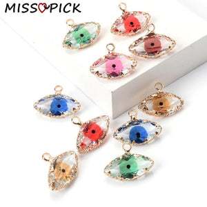 5pcs 19*14mm Colorful Eye Crystal Charms for DIY Jewelry Making