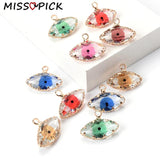 5pcs 19*14mm Colorful Eye Crystal Charms for DIY Jewelry Making