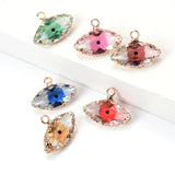 5pcs 19*14mm Colorful Eye Crystal Charms for DIY Jewelry Making