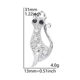 10pcs Cat Silver Crystal Rhinestone Charms Pendant
