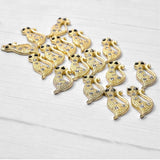 10pcs Cat Silver Crystal Rhinestone Charms Pendant