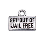 20pcs Get Out Of Jail Charms 15x12mm DIY Antique Silver Alloy Charms