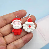 10pcs Santa Claus Head Charms for Jewelry Making