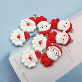 10pcs Santa Claus Head Charms for Jewelry Making