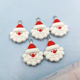 10pcs Santa Claus Head Charms for Jewelry Making