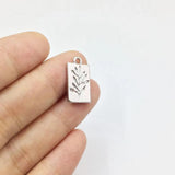 20pcs 10*16mm Grass Print Charms Pendant Jewelry DIY Necklace 2 Colors