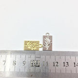 20pcs 10*16mm Grass Print Charms Pendant Jewelry DIY Necklace 2 Colors