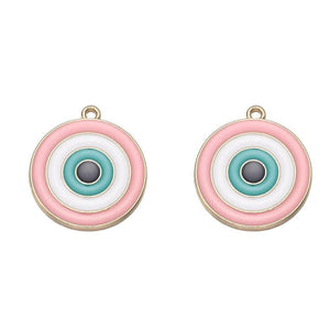 6pcs Enamel Evil Eye Charms Alloy Pendant DIY Earrings Bracelet Necklace