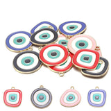 6pcs Enamel Evil Eye Charms Alloy Pendant DIY Earrings Bracelet Necklace